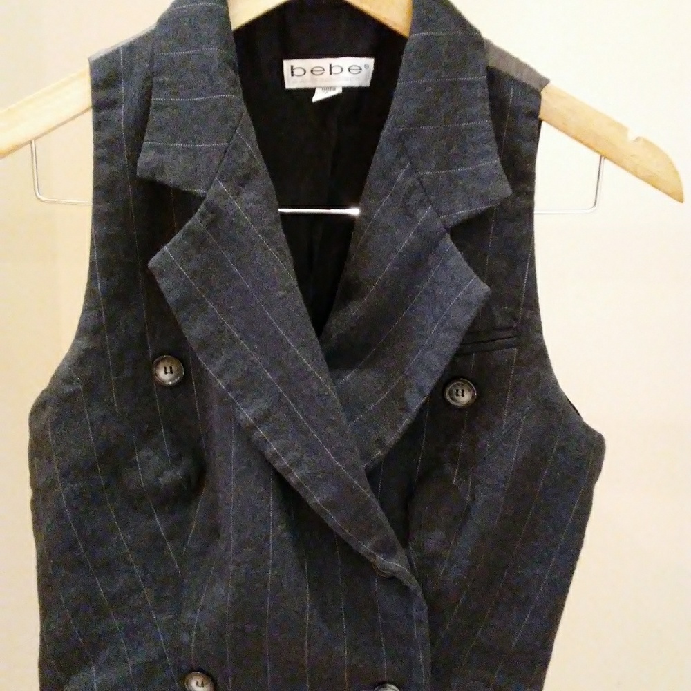 Bebe Pin Stripe Vest. Size 8